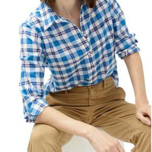 Limited time offer - J.CREW Classic Plaid Popover Shirt In Deep Lagoon